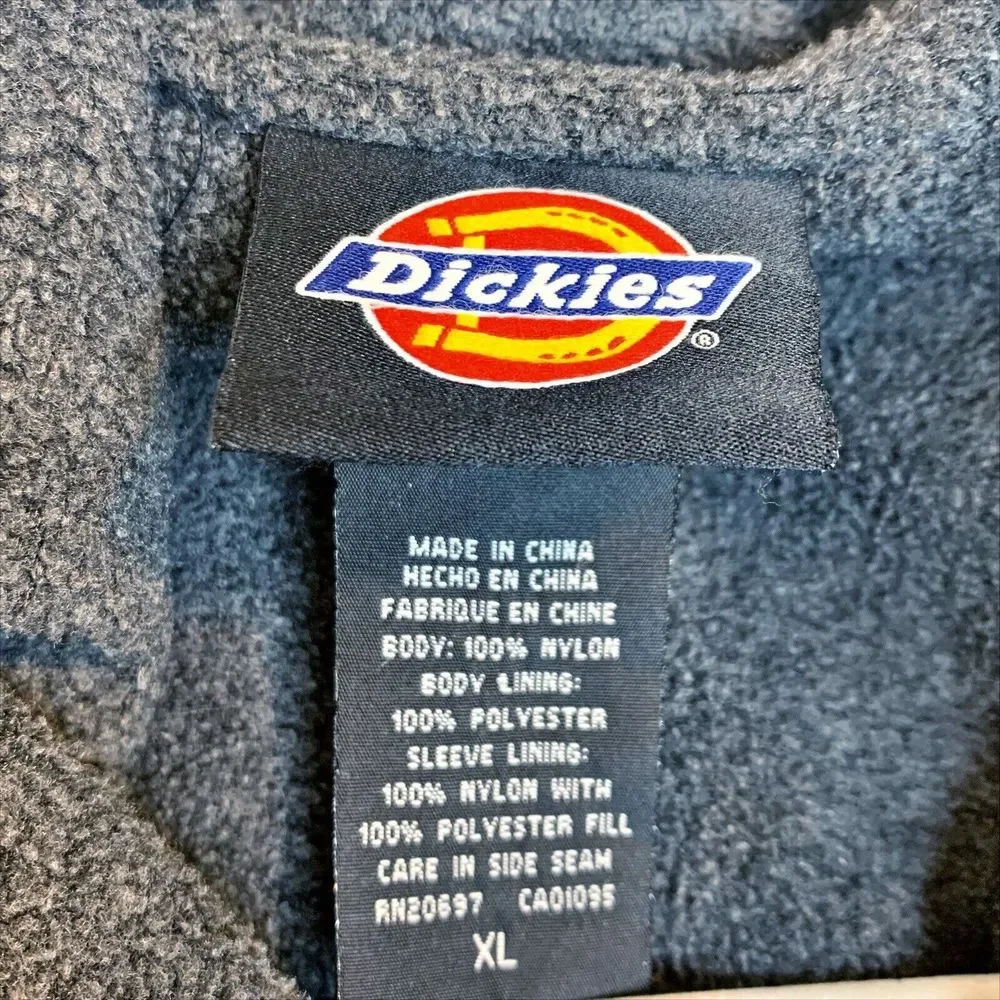 Dickies Windbreaker Jacket Mens‎ XL Nylon Ripstop Fleece Lined Hooded Full Zip